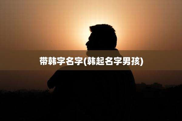 带韩字名字(韩起名字男孩)