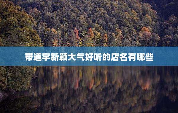 带道字新颖大气好听的店名有哪些