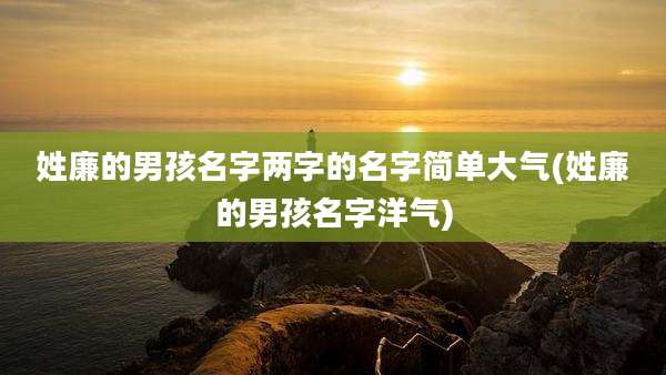 姓廉的男孩名字两字的名字简单大气(姓廉的男孩名字洋气)