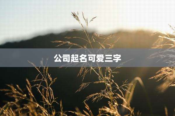 公司起名可爱三字
