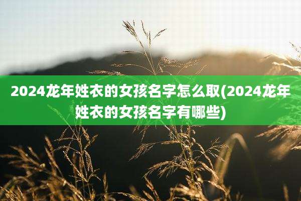 2024龙年姓衣的女孩名字怎么取(2024龙年姓衣的女孩名字有哪些)