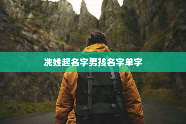 冼姓起名字男孩名字单字