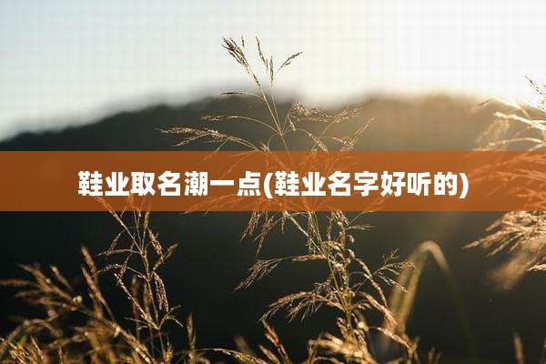 鞋业取名潮一点(鞋业名字好听的)