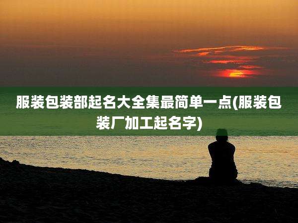 服装包装部起名大全集最简单一点(服装包装厂加工起名字)