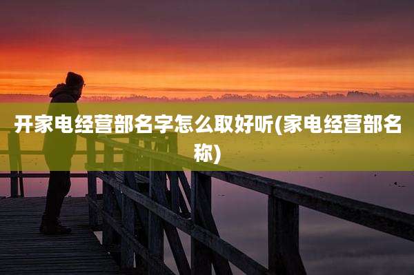 开家电经营部名字怎么取好听(家电经营部名称)