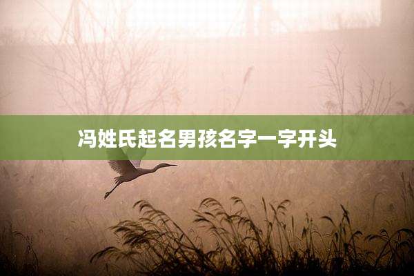 冯姓氏起名男孩名字一字开头