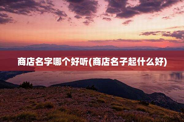商店名字哪个好听(商店名子起什么好)