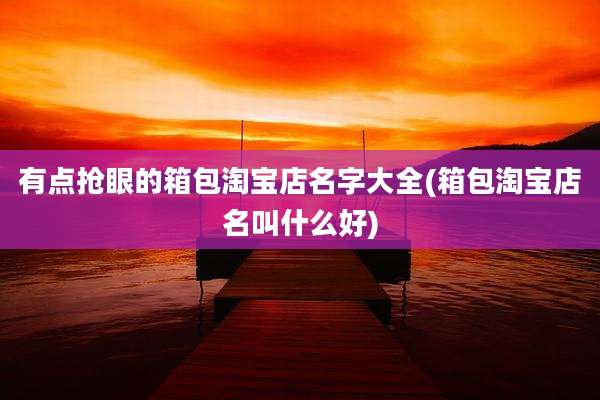 有点抢眼的箱包淘宝店名字大全(箱包淘宝店名叫什么好)