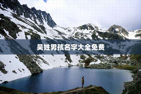 吴姓男孩名字大全免费