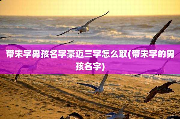带宋字男孩名字豪迈三字怎么取(带宋字的男孩名字)