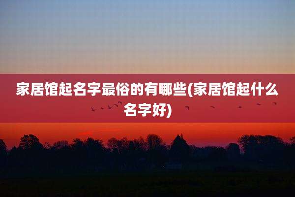 家居馆起名字最俗的有哪些(家居馆起什么名字好)