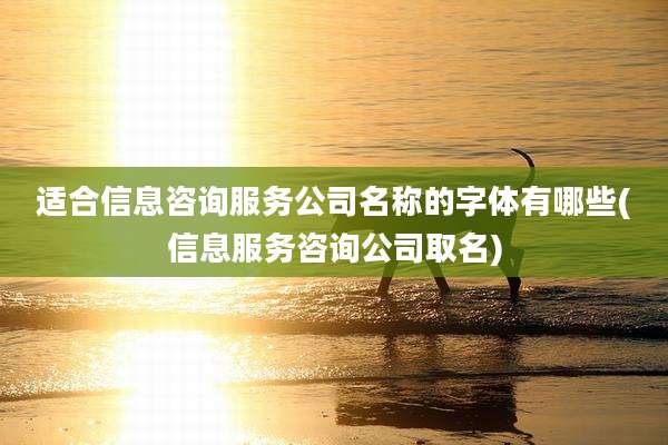 适合信息咨询服务公司名称的字体有哪些(信息服务咨询公司取名)