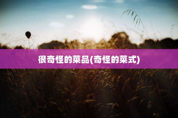 很奇怪的菜品(奇怪的菜式)