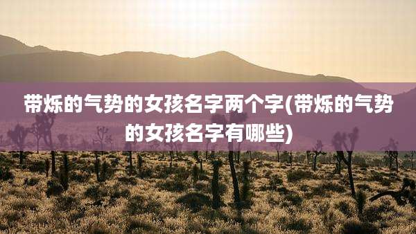 带烁的气势的女孩名字两个字(带烁的气势的女孩名字有哪些)