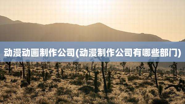 动漫动画制作公司(动漫制作公司有哪些部门)
