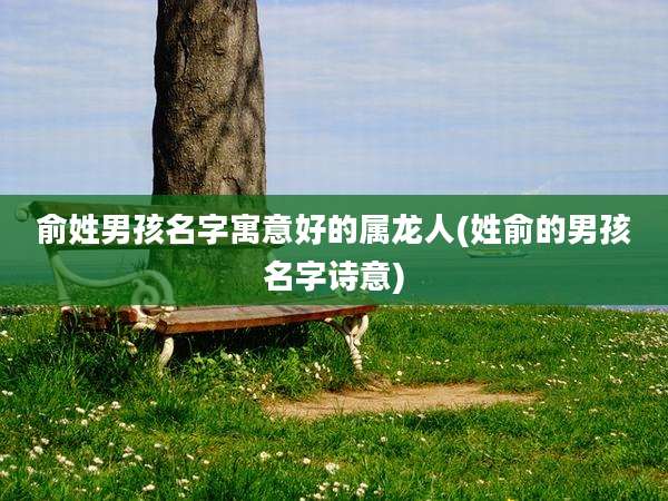 俞姓男孩名字寓意好的属龙人(姓俞的男孩名字诗意)