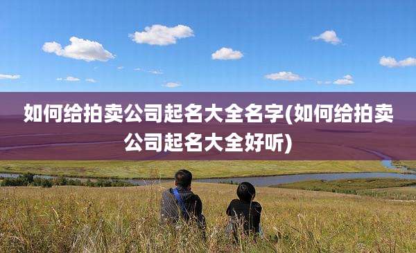 如何给拍卖公司起名大全名字(如何给拍卖公司起名大全好听)