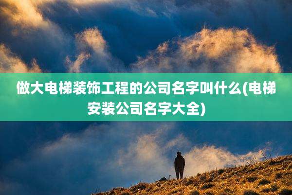 做大电梯装饰工程的公司名字叫什么(电梯安装公司名字大全)
