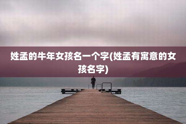 姓孟的牛年女孩名一个字(姓孟有寓意的女孩名字)
