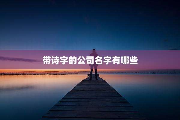 带诗字的公司名字有哪些