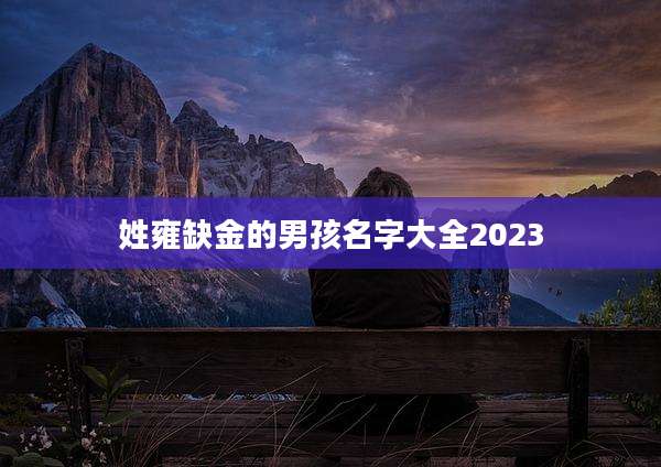 姓雍缺金的男孩名字大全2023