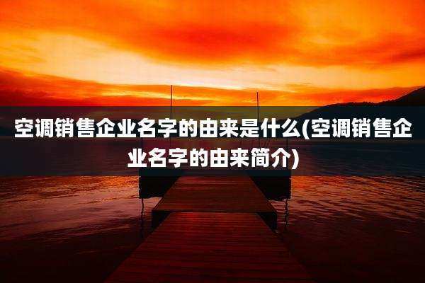 空调销售企业名字的由来是什么(空调销售企业名字的由来简介)