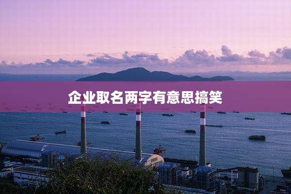 企业取名两字有意思搞笑
