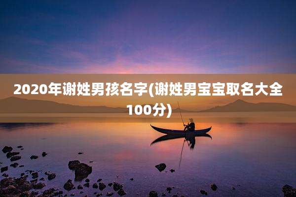 2020年谢姓男孩名字(谢姓男宝宝取名大全100分)