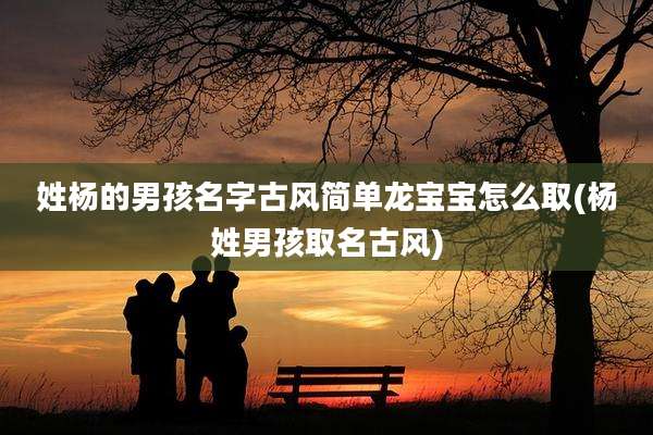 姓杨的男孩名字古风简单龙宝宝怎么取(杨姓男孩取名古风)