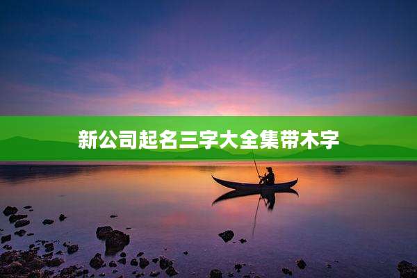 新公司起名三字大全集带木字