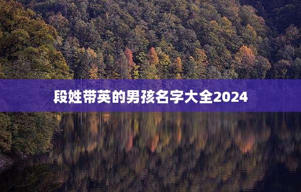段姓带英的男孩名字大全2024