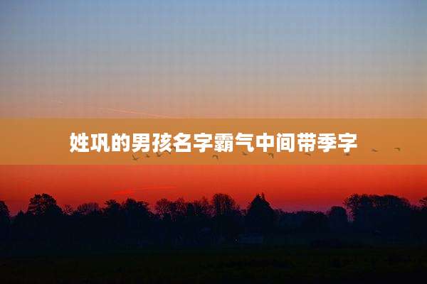 姓巩的男孩名字霸气中间带季字