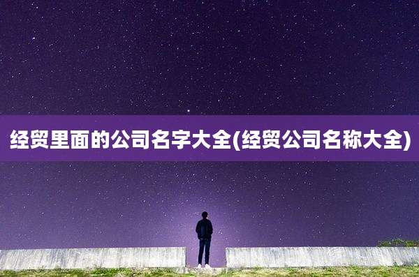 经贸里面的公司名字大全(经贸公司名称大全)