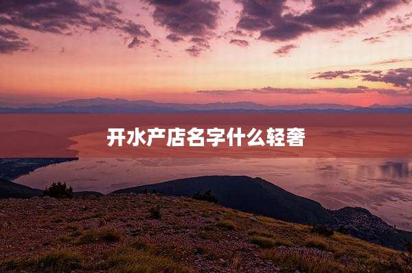 开水产店名字什么轻奢