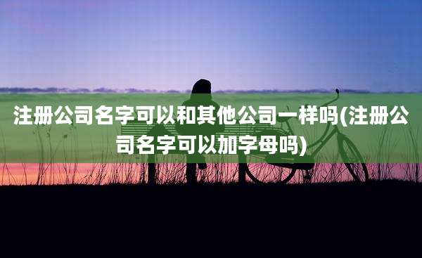 注册公司名字可以和其他公司一样吗(注册公司名字可以加字母吗)