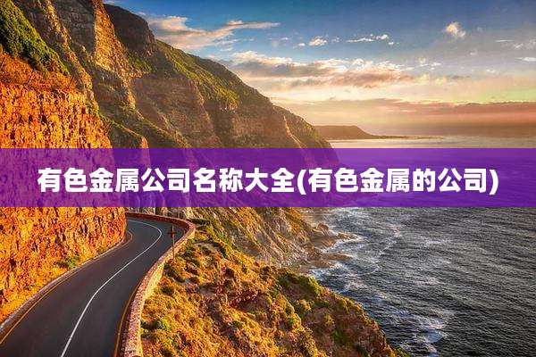 有色金属公司名称大全(有色金属的公司)