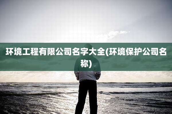环境工程有限公司名字大全(环境保护公司名称)