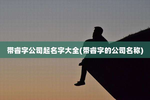 带睿字公司起名字大全(带睿字的公司名称)
