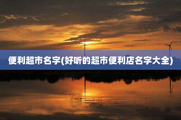 便利超市名字(好听的超市便利店名字大全)