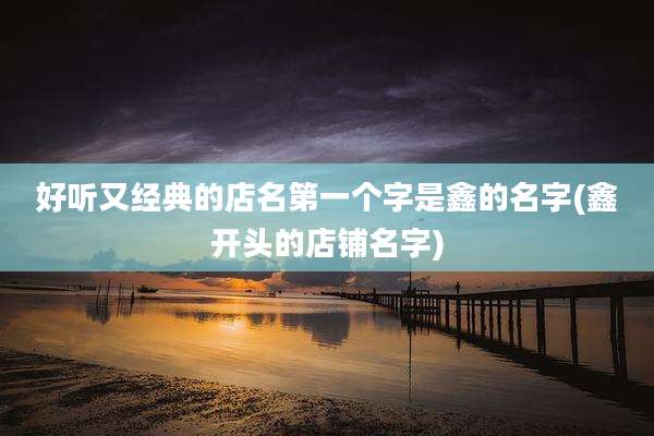 好听又经典的店名第一个字是鑫的名字(鑫开头的店铺名字)