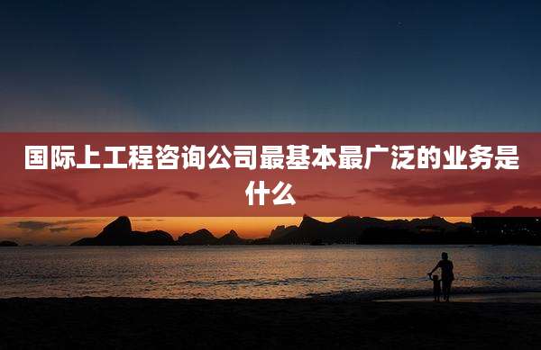 国际上工程咨询公司最基本最广泛的业务是什么