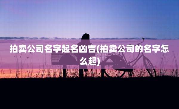拍卖公司名字起名凶吉(拍卖公司的名字怎么起)