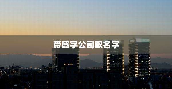 带盛字公司取名字