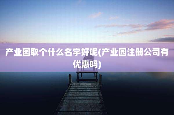 产业园取个什么名字好呢(产业园注册公司有优惠吗)
