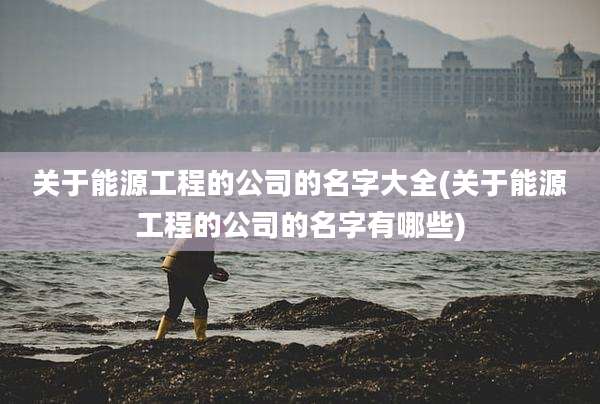 关于能源工程的公司的名字大全(关于能源工程的公司的名字有哪些)