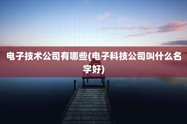 电子技术公司有哪些(电子科技公司叫什么名字好)