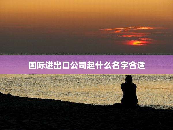 国际进出口公司起什么名字合适