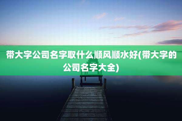 带大字公司名字取什么顺风顺水好(带大字的公司名字大全)