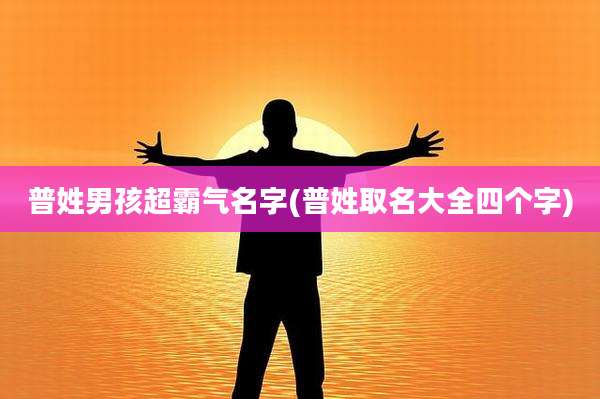 普姓男孩超霸气名字(普姓取名大全四个字)