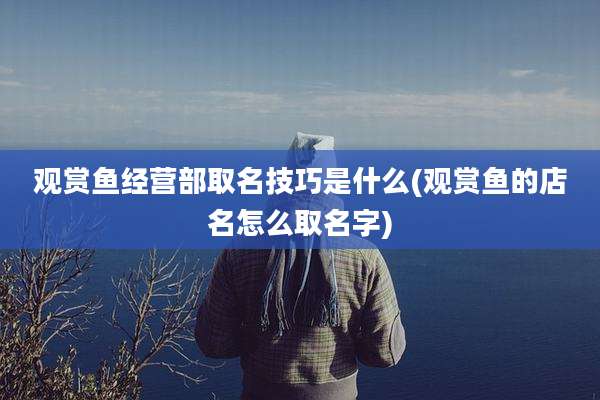 观赏鱼经营部取名技巧是什么(观赏鱼的店名怎么取名字)